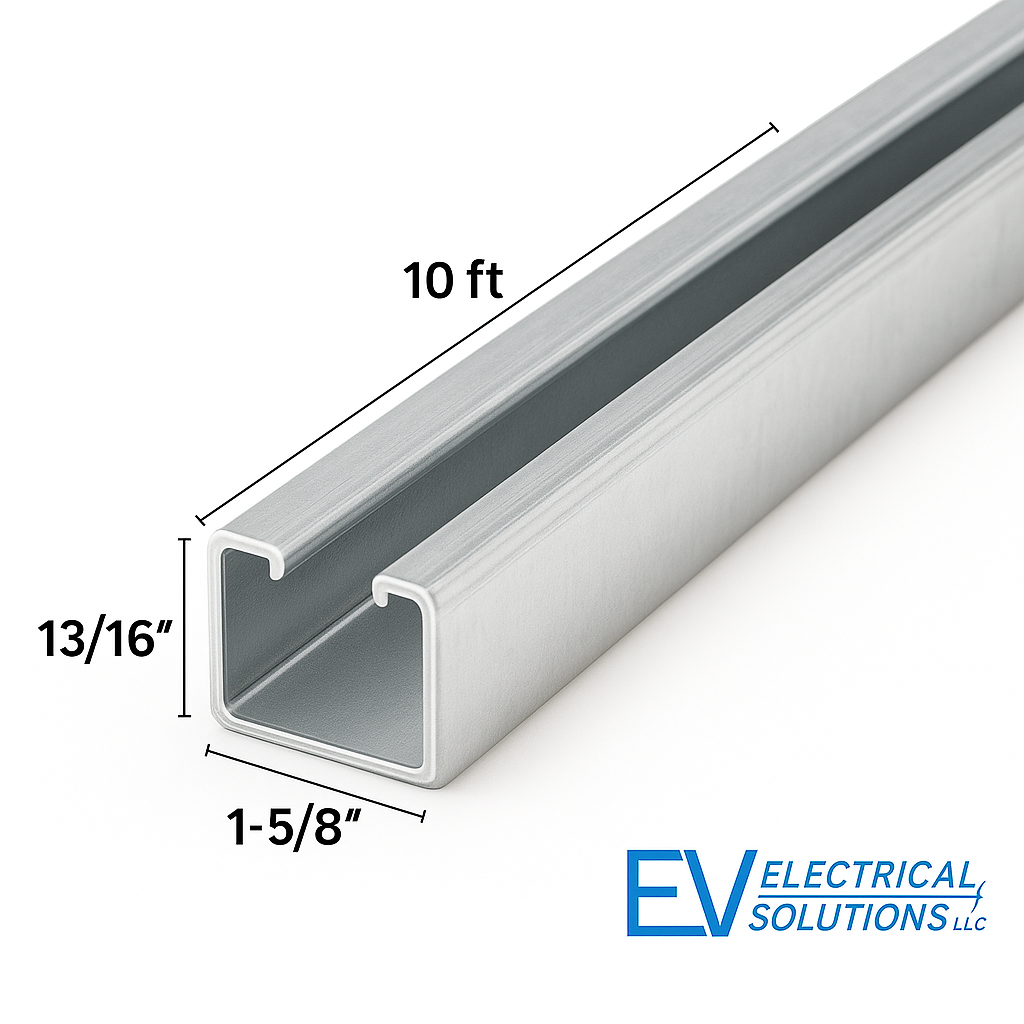 Solid Wall Strut Channel 1-5/8″ x 13/16″ x 10 FT – 16 GA | EV