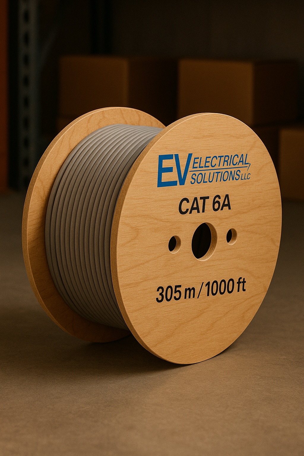 CABLE F/UTP CAT 6A Grey LSZH 1000 FT Drum | 0.57mm Bare Copper, 23 AWG | EV